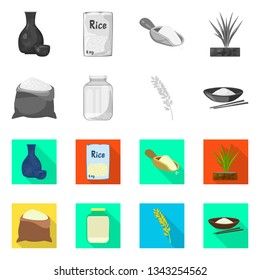 Vector illustration of crop and ecological icon. Collection of crop and cooking stock vector illustration.