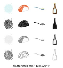 Vector illustration of crop and ecological icon. Set of crop and cooking stock vector illustration.