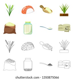 Vector illustration of crop and ecological icon. Collection of crop and cooking stock vector illustration.