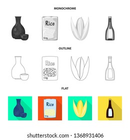 Vector illustration of crop and ecological icon. Set of crop and cooking vector icon for stock.