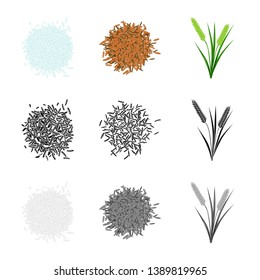 Vector illustration of crop and ecological icon. Set of crop and cooking vector icon for stock.