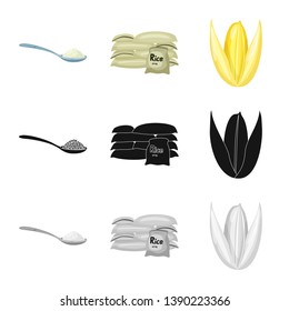Vector illustration of crop and ecological icon. Set of crop and cooking stock vector illustration.