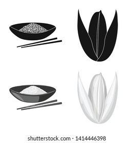 Vector illustration of crop and ecological icon. Collection of crop and cooking vector icon for stock.