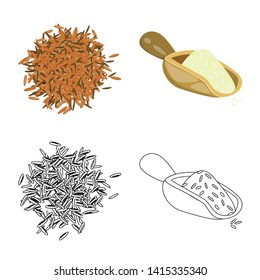 Vector illustration of crop and ecological icon. Set of crop and cooking stock vector illustration.