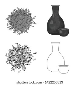 Vector illustration of crop and ecological icon. Set of crop and cooking vector icon for stock.