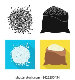Vector illustration of crop and ecological icon. Set of crop and cooking stock symbol for web.