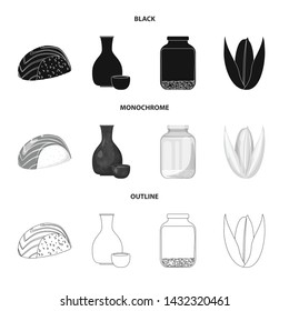 Vector illustration of crop and ecological icon. Collection of crop and cooking vector icon for stock.