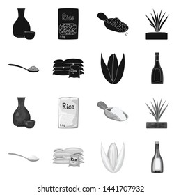 Vector illustration of crop and ecological icon. Set of crop and cooking stock vector illustration.
