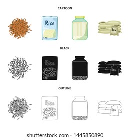 Vector illustration of crop and ecological icon. Set of crop and cooking stock symbol for web.