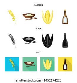 Vector illustration of crop and ecological icon. Collection of crop and cooking stock symbol for web.