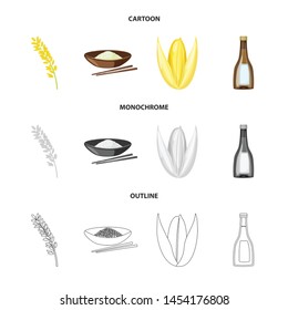 Vector illustration of crop and ecological icon. Collection of crop and cooking stock symbol for web.