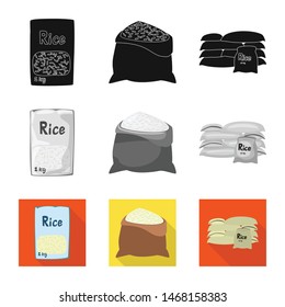 Vector illustration of crop and ecological icon. Collection of crop and cooking vector icon for stock.