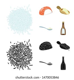 Vector illustration of crop and ecological icon. Set of crop and cooking stock symbol for web.