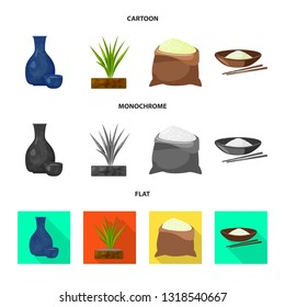 Vector illustration of crop and ecological logo. Set of crop and cooking vector icon for stock.