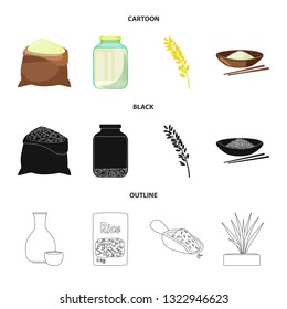 Vector illustration of crop and ecological logo. Collection of crop and cooking vector icon for stock.
