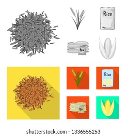 Vector illustration of crop and ecological logo. Collection of crop and cooking stock symbol for web.