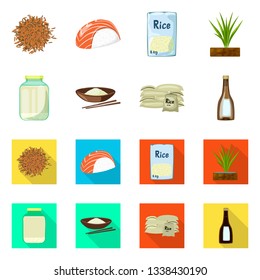 Vector illustration of crop and ecological logo. Set of crop and cooking stock vector illustration.
