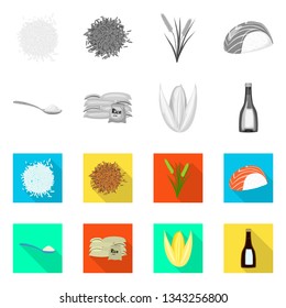 Vector illustration of crop and ecological logo. Collection of crop and cooking stock vector illustration.