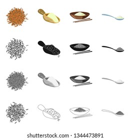 Vector illustration of crop and ecological logo. Set of crop and cooking vector icon for stock.
