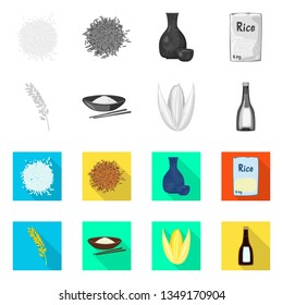 Vector illustration of crop and ecological logo. Collection of crop and cooking stock symbol for web.