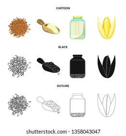 Vector illustration of crop and ecological logo. Collection of crop and cooking stock symbol for web.
