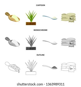 Vector illustration of crop and ecological logo. Set of crop and cooking stock vector illustration.