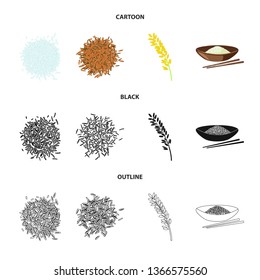 Vector illustration of crop and ecological logo. Collection of crop and cooking stock symbol for web.