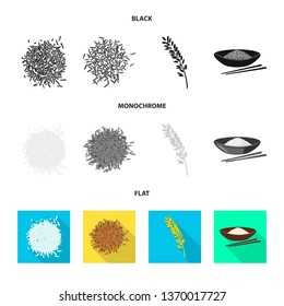 Vector illustration of crop and ecological logo. Collection of crop and cooking vector icon for stock.
