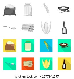 Vector illustration of crop and ecological logo. Collection of crop and cooking stock vector illustration.