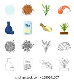Vector illustration of crop and ecological logo. Collection of crop and cooking stock vector illustration.