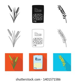 Vector illustration of crop and ecological logo. Set of crop and cooking vector icon for stock.