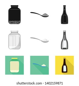 Vector illustration of crop and ecological logo. Collection of crop and cooking stock symbol for web.