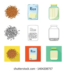 Vector illustration of crop and ecological logo. Collection of crop and cooking stock symbol for web.