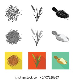 Vector illustration of crop and ecological logo. Collection of crop and cooking stock symbol for web.