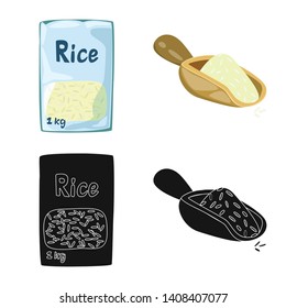 Vector illustration of crop and ecological logo. Collection of crop and cooking stock symbol for web.