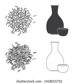 Vector illustration of crop and ecological logo. Collection of crop and cooking stock symbol for web.