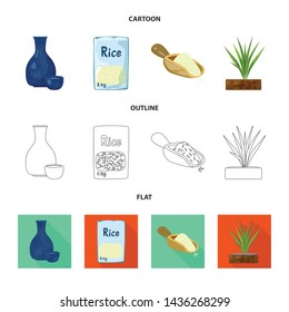 Vector illustration of crop and ecological logo. Set of crop and cooking vector icon for stock.