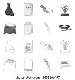 Vector illustration of crop and ecological logo. Set of crop and cooking stock vector illustration.