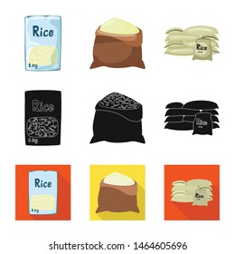 Vector illustration of crop and ecological logo. Collection of crop and cooking vector icon for stock.