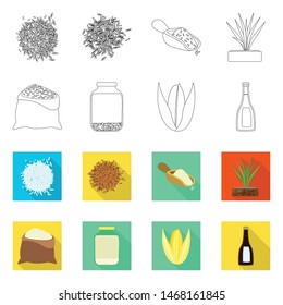 Vector illustration of crop and ecological logo. Set of crop and cooking stock vector illustration.