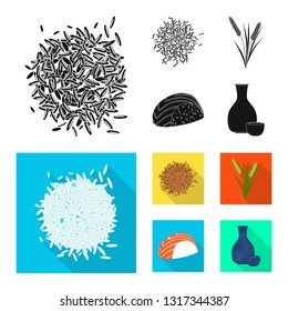 Vector illustration of crop and ecological sign. Set of crop and cooking stock symbol for web.