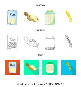 Vector illustration of crop and ecological sign. Set of crop and cooking stock vector illustration.
