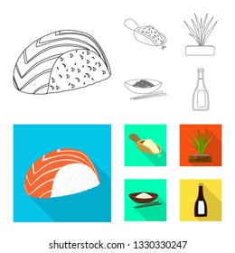 Vector illustration of crop and ecological sign. Collection of crop and cooking vector icon for stock.