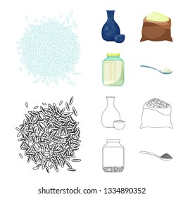 Vector illustration of crop and ecological sign. Collection of crop and cooking vector icon for stock.