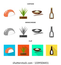 Vector illustration of crop and ecological sign. Set of crop and cooking vector icon for stock.