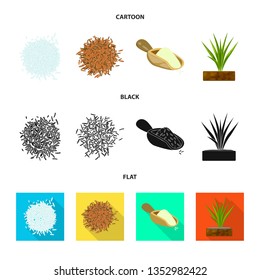 Vector illustration of crop and ecological sign. Collection of crop and cooking stock vector illustration.