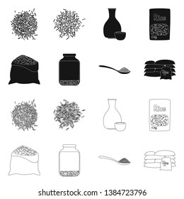 Vector illustration of crop and ecological sign. Collection of crop and cooking stock vector illustration.