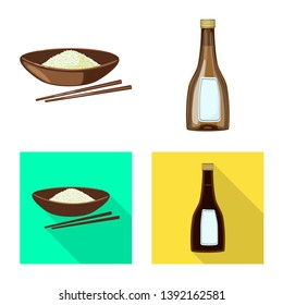 Vector illustration of crop and ecological sign. Collection of crop and cooking stock symbol for web.