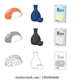 Vector illustration of crop and ecological sign. Set of crop and cooking vector icon for stock.