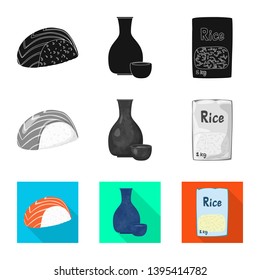 Vector illustration of crop and ecological sign. Collection of crop and cooking vector icon for stock.